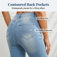 Vaqueros capri ajustados de cintura alta para mujer