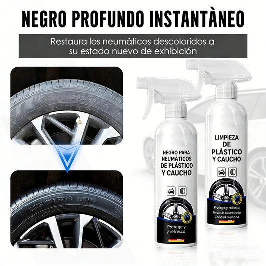 Spray abrillantador y protector para neumáticos de plástico y cauch