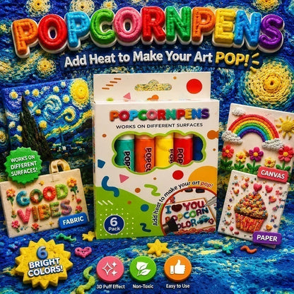 🎁🔮 Magic Pen ¡Dibuja en 3D con un solo golpe! 🎄  Plumas de dibujo de palomitas de maíz de burbuja de bricolaje