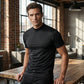 Camiseta Ajustada de Cuello Alto para Hombre – Estilo Moderno y Confortable para Todos los Días