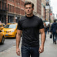 Camiseta Ajustada de Cuello Alto para Hombre – Estilo Moderno y Confortable para Todos los Días