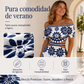 Vestido de resort impreso de margarita de corte de cintura fuera del hombro de las mujeres