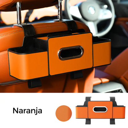 🔥【1° Más Vendido】🚗Organizador de Asiento de Auto Impermeable | Multifunción, Porta Pañuelos, Basurero Universal ✅