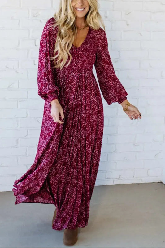 【MÁS VENDIDO】🔥1º en Trajes🌸 Vestido Largo de Flores de Rayón para Mujer – Cintura Forrada y Cintura Smock para un Ajuste Perfecto ✨👗