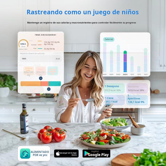 【1° Más Vendido】🔥Solo Pesa? ¡Esta Báscula Calcula 19 Nutrientes y Analiza Calorías! ⏳App 19 Nutrientes! Adecuado para la pérdida de peso