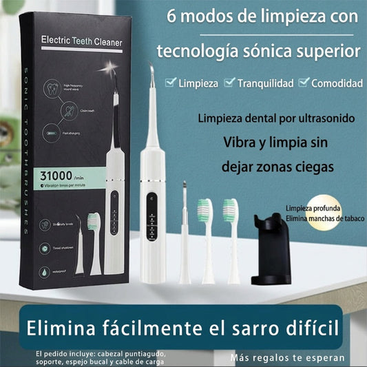🔥 ¡55% DE DESCUENTO! 🦷✨💎 Limpiador Dental Ultrasónico 5 en 1 – limpieza profunda y suave con 3 velocidades ajustables 💦😬