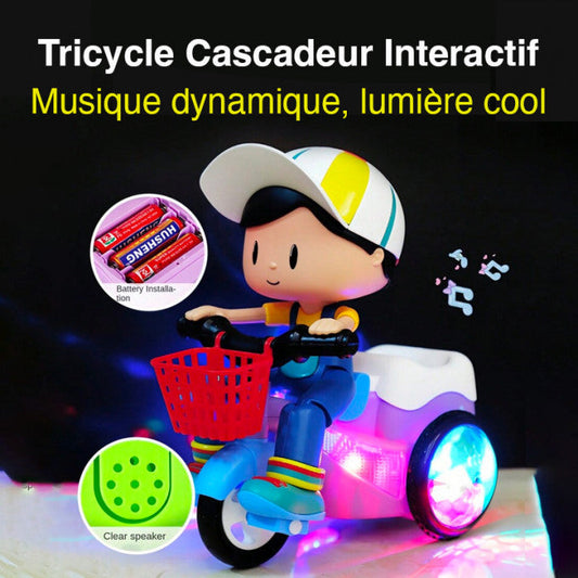 📢📢50% OFF & En Stock⏰Triciclo Acrobático para Niños: Música, Luces, Rotación 360°