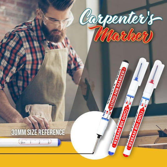 📦 3 Unidades Multicolor: Marcador Profesional – ¡Adiós Imprecisiones! 💪🔥Marcador de Cabeza Larga para Agujeros Profundos