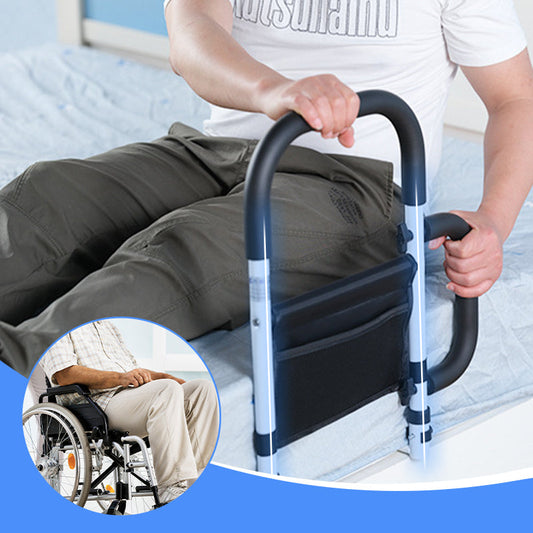 💥Pasamanos de Cama de Seguridad con Altura Ajustable – Agarre Antiderrapante para Ancianos y Embarazadas, Incluye Bolsillo para Objetos Personales