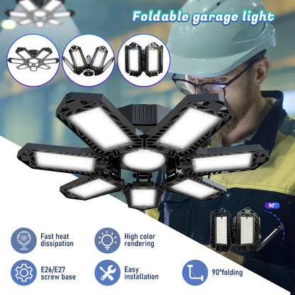 Luz LED brillante para garaje con paneles deformables