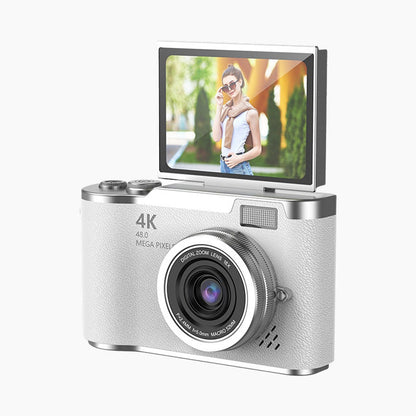 💎 ¡50 % DE DESCUENTO! 💎 Cámara digital 4K HD con pantalla giratoria: zoom de 8x, enfoque automático y pantalla giratoria para vlogs y selfies 📸🌈