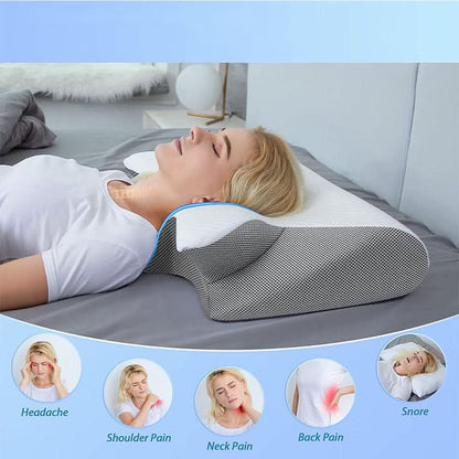 🥳 2026  💞 ¡Más de 50 000 vendidas! 💥 🌙 ¡50 % DE DESCUENTO! Almohada ergonómica de bambú con contorno: alivia la tensión del cuello y favorece un sueño profundo.