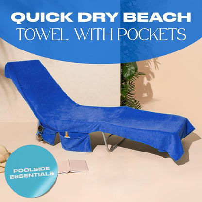 📢📢¡50 % de descuento! ⏰ Toalla para tumbona con bolsillos y bolsa de transporte: secado rápido, ultraabsorbente y perfectamente estable en la tumbona 🏖️🧺