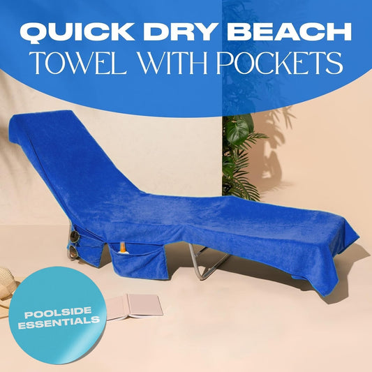 📢📢¡50 % de descuento! ⏰ Toalla para tumbona con bolsillos y bolsa de transporte: secado rápido, ultraabsorbente y perfectamente estable en la tumbona 🏖️🧺