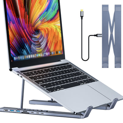 🔥【1º en Informática】🖥️¿Escritorio lleno de cables y pocos puertos? 8 en 1: soporte ergonómico y hub al mismo tiempo.