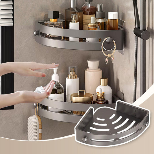 【1º en Artículos de baño】📢50% DE DESCUENTO!✨Estante de Ducha Esquinera sin Perforación con Ganchos