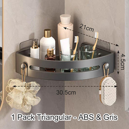 【1º en Artículos de baño】📢50% DE DESCUENTO!✨Estante de Ducha Esquinera sin Perforación con Ganchos