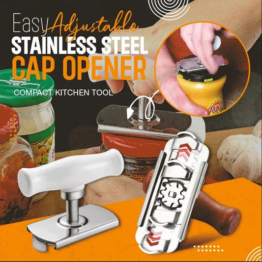 🥫 ¡49% DE DESCUENTO AHORA! 🔧 Abridor de Tapas Ajustable de Acero Inoxidable – Para Tapas de 3 a 9.5 cm, Multifunción y Apto para Artritis – Herramienta Indispensable de Cocina ✨