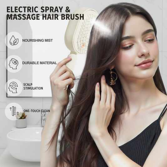 📢📢60 % DE DESCUENTO💆 ✨ Cepillo eléctrico 2 en 1 con pulverizador y masajeador