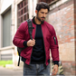 Chaqueta bomber clásica con cremallera para hombre
