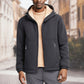 Chaqueta con capucha y cremallera para hombre, estilo informal y abrigada.