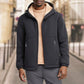 Chaqueta con capucha y cremallera para hombre, estilo informal y abrigada.