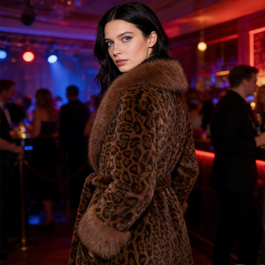 🔥【1° Más Vendido】🔥Ética o Estilo? ¡Este Abrigo Leopardo Sintético Tiene Ambos (y Cintura Definida)! ⏳Boutiques Sostenibles Recomiendan! Abrigo Leopardo Largo⚡️