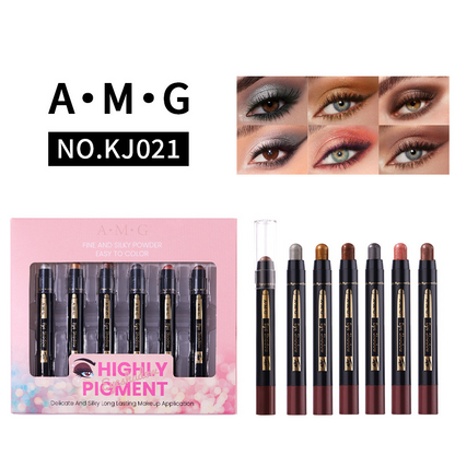 Set de 6 sombras de ojos en barra con brillo