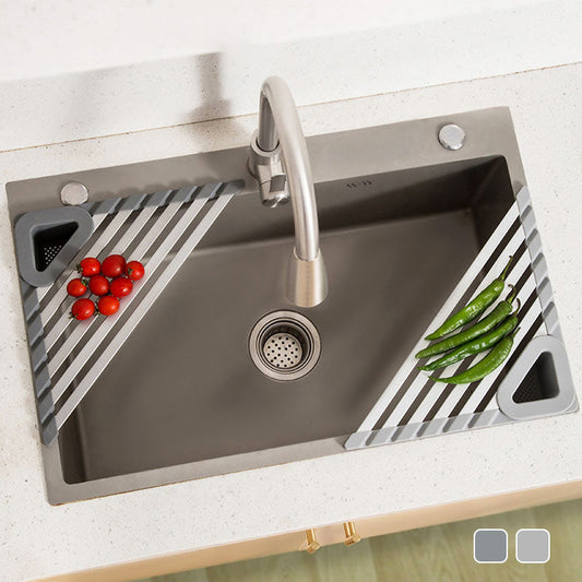 📐💧¡Transforma tu fregadero en un espacio ordenado y funcional con una esterilla que aprovecha cada centímetro!