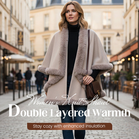 🔥【1° Más Vendido】🔥 Voluminosa? ¡Este Chal Doble Capa Calienta sin Engordar (y se Ve Elegante)! ⏳Boutiques Recomiendan! Chal Doble Capa Mujer Invierno⚡️