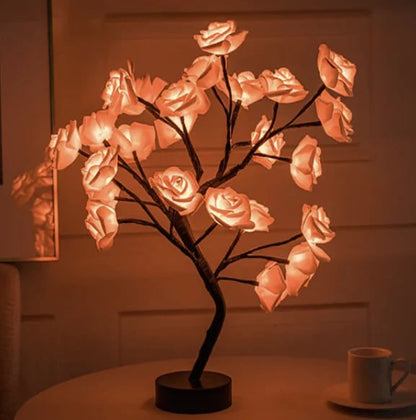 ✨【1° Más Vendido】🌹 Luz nocturna con diseño de pétalos de rosa, lámpara de mesa con alimentación USB, iluminación para dormitorios, luz decorativa navideña para dormitorios, regalo para San Valentín💖🎁