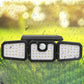 Lámpara solar de pared con 3 cabezales y sensor de iluminación