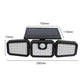 Lámpara solar de pared con 3 cabezales y sensor de iluminación