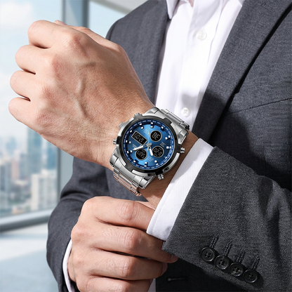 🔥【1° Más Vendido】🔥😫 Pantalla pequeña/impuntual/miedo a agua? Reloj militar 48mm doble visualización