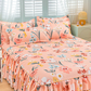 🌸 Set Cama 3 Piezas: Estampado Floral + Volantes – ¡Romance y Orden! 👗