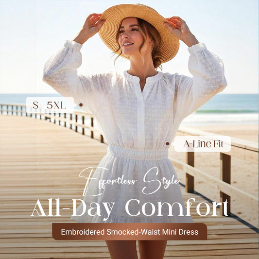 🔥【1° Más Vendido】😫 Vestido sin estilo/cintura incómoda?🧵 Bordado de corazones+🎀 Cintura elástica+🍃 Volantes!