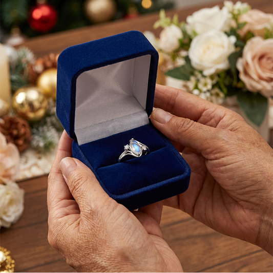 【1° Más Vendido】✨💍60 % DE DESCUENTO🔥 Anillo geométrico ovalado con detalles de circonita: ¡místico, brillante y atemporalmente elegante! 🌙✨