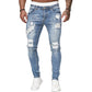 👖 ¡60 % DE DESCUENTO! 🔥 Vaqueros pitillo desgastados y con estilo para hombre: corte ajustado y cónico, algodón transpirable y detalles rasgados de lo más atrevidos
