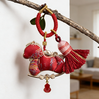 🔥【1° Más Vendido】🐴Medallón chino con caballo brocado del sistema zodiacal🎇