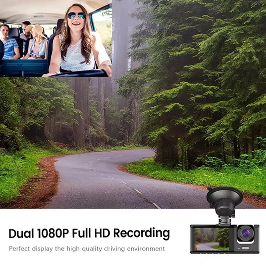 💥【1° Más Vendido】🚗Puntos ciegos/visión nocturna borrosa? Conductores recomiendan!Triple Canal+🌙 HD 1080P+🅿️ 24H Monitor!