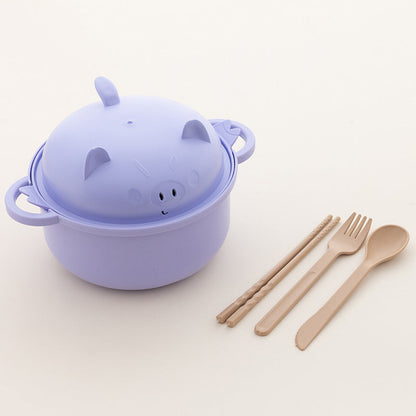 🔥¡Hasta agotar existencias, 50 % de descuento!🎉 Juego de cuencos para fideos instantáneos de 1300 ml con tapa y cubiertos.