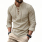 🧥Camisa informal de hombre con cordones: ¡un look elegante en un santiamén! Cuello moderno sin corbata, de algodón suave y transpirable. Un estilo desenfadado ideal para quedar a tomar un café o para las comidas dominicales. ☕👴