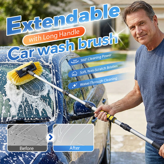 Cepillo extensible para lavado de coches: mango de 152 cm, ¡limpieza a 360°! ✨ Llega más alto, frota con más eficacia: ¡suave con la pintura, implacable con la suciedad! 🧼💦