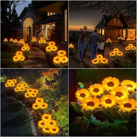 ☀️ Luces solares impermeables de girasol – Pétalos realistas, impermeabilizantes IP65 y resplandor ☀️🌻 automático 8–12 horas