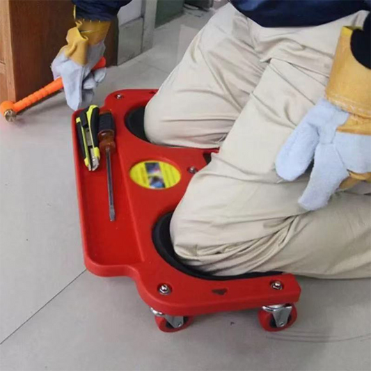 ¡Repara tu coche con comodidad y eficiencia: un coussin que se desliza, protege tus rodillas y mantiene tus herramientas a mano! 🛞