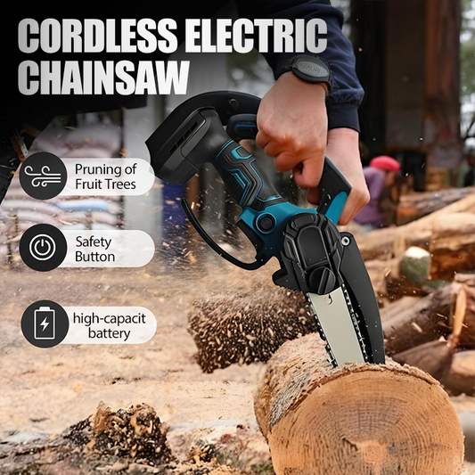 📢📢60% OFF !!!⏰6-Inch Mini Portable Cordless Electric Chainsaw