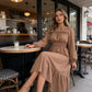 👗¡Nueva llegada 40% de descuento! 🥰Vestido largo de manga larga con volantes y volantes para mujer