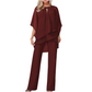 🎁Novedades con un 49 % de descuento💥 Elegante conjunto asimétrico de dos piezas con pantalón