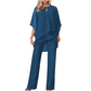 🎁Novedades con un 49 % de descuento💥 Elegante conjunto asimétrico de dos piezas con pantalón