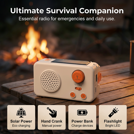 📻Radio FM + linterna + power bank: todo lo que necesitas en una emergencia.💡 llévalo a tu kit de emergencia y duerme tranquilo.